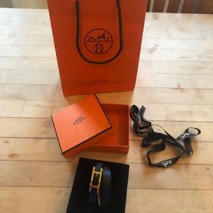 Hermès Hapi 3 bracelet black gold hardware T2